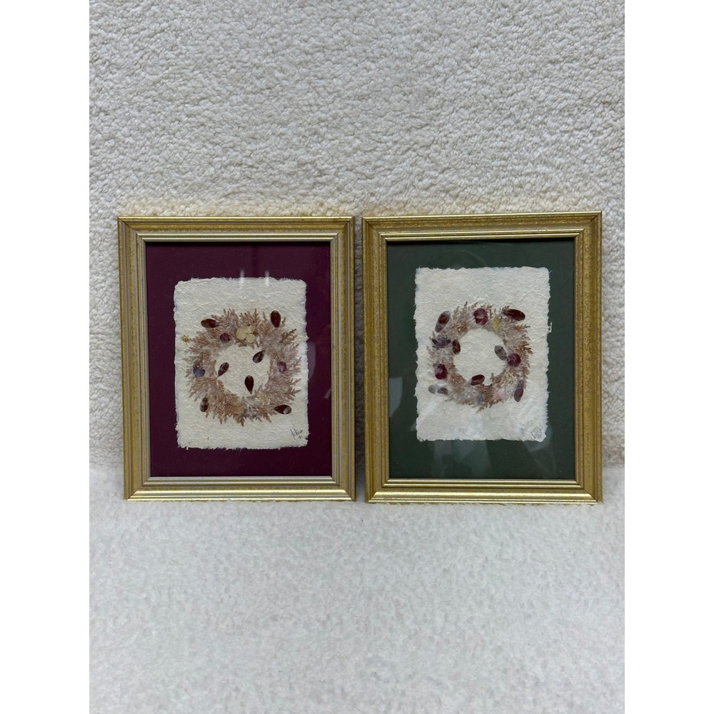 Pier One Imports Framed Botanical Art Set Madagascar Sun Dried Flowers Gold 10x8